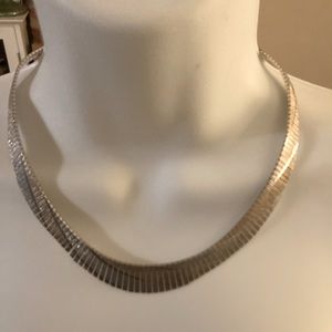 Sterling silver and gold plated fan necklace- 17”
